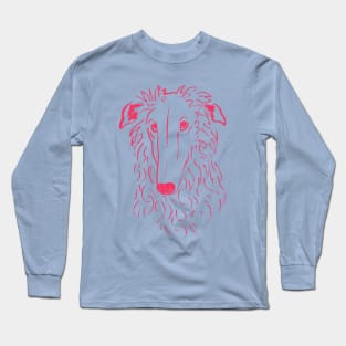 Borzoi (Blue and Pink) Long Sleeve T-Shirt